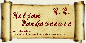 Miljan Markovčević vizit kartica